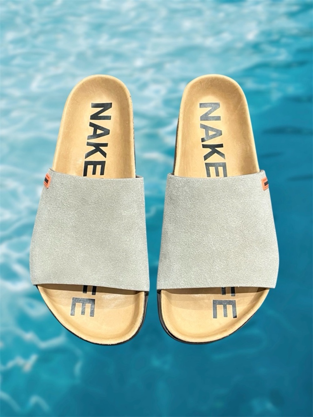 NAKED WOLFE MOODY UNISEX TAUPE SUEDE LEATHER SLIDE SANDALS
